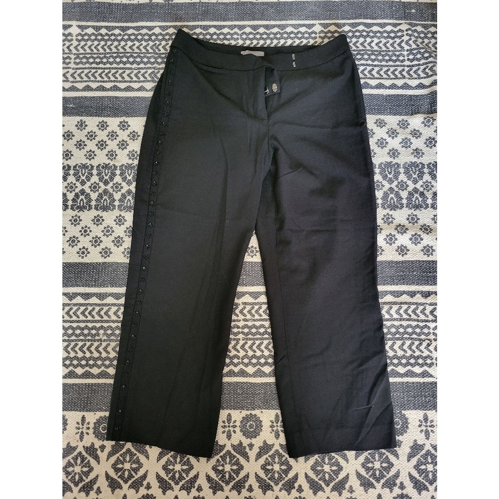 Ann Taylor Pants Womens 8 Black Crop  pant with side leg beating